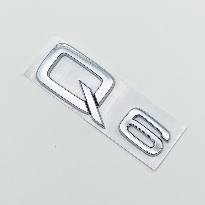 3D ABS Numbers Letters Q2 Q3 Q4 Q5 Q6 Q7 Q8 Emblem for 111a Q series Car Fender Trunk Rear Logo Sticker Black Silvera111