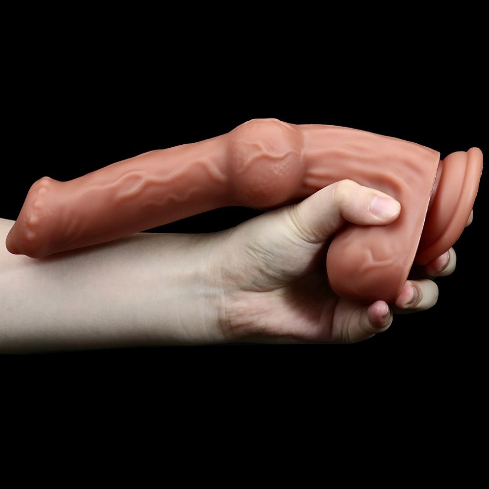 Übergroßer Dildo, realistischer riesiger Penis, riesiger Phallus, langer weicher Silikon-Saugnapf, Analsexspielzeug für Frauen, Vagina-Masturbator