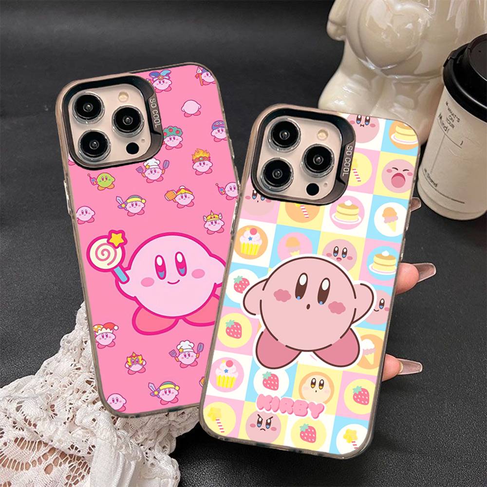 Stars K-Kirby Clear Phone Case For IPhone 16 15 14 13 12 11 Pro Max 17 Plus Colorful Cover