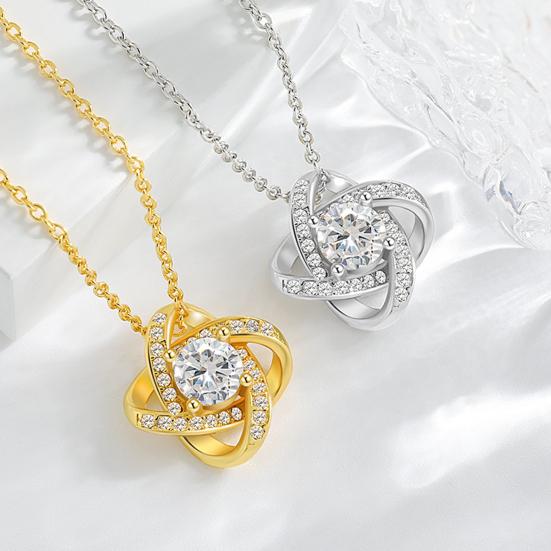 Yousheng Rhinestone Necklace for Women Eternal Love Necklace Dainty Infinity Pendant Anniversary Birthday Jewelry Gift for Wife Mom Daughter