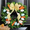 Easter Wreath Handmade Cute Egg Carrot Design Festive Garland Front Door Wreath for home wall door and window decorations