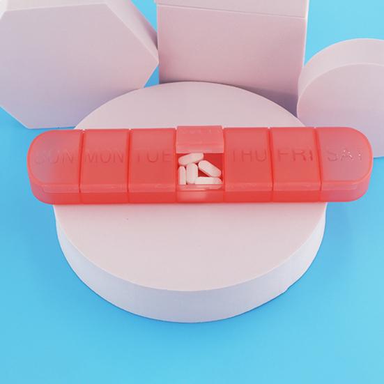 Weekly Pill Box Large Capacity Multiple Compartments Dustproof Lightweight Portable 7-Day Vitamin Medicine Box Organizer