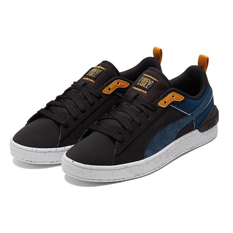 Puma Suede Series Leather Low-Top Sneakers Unisex Sneakers Blue Black 381187-01
