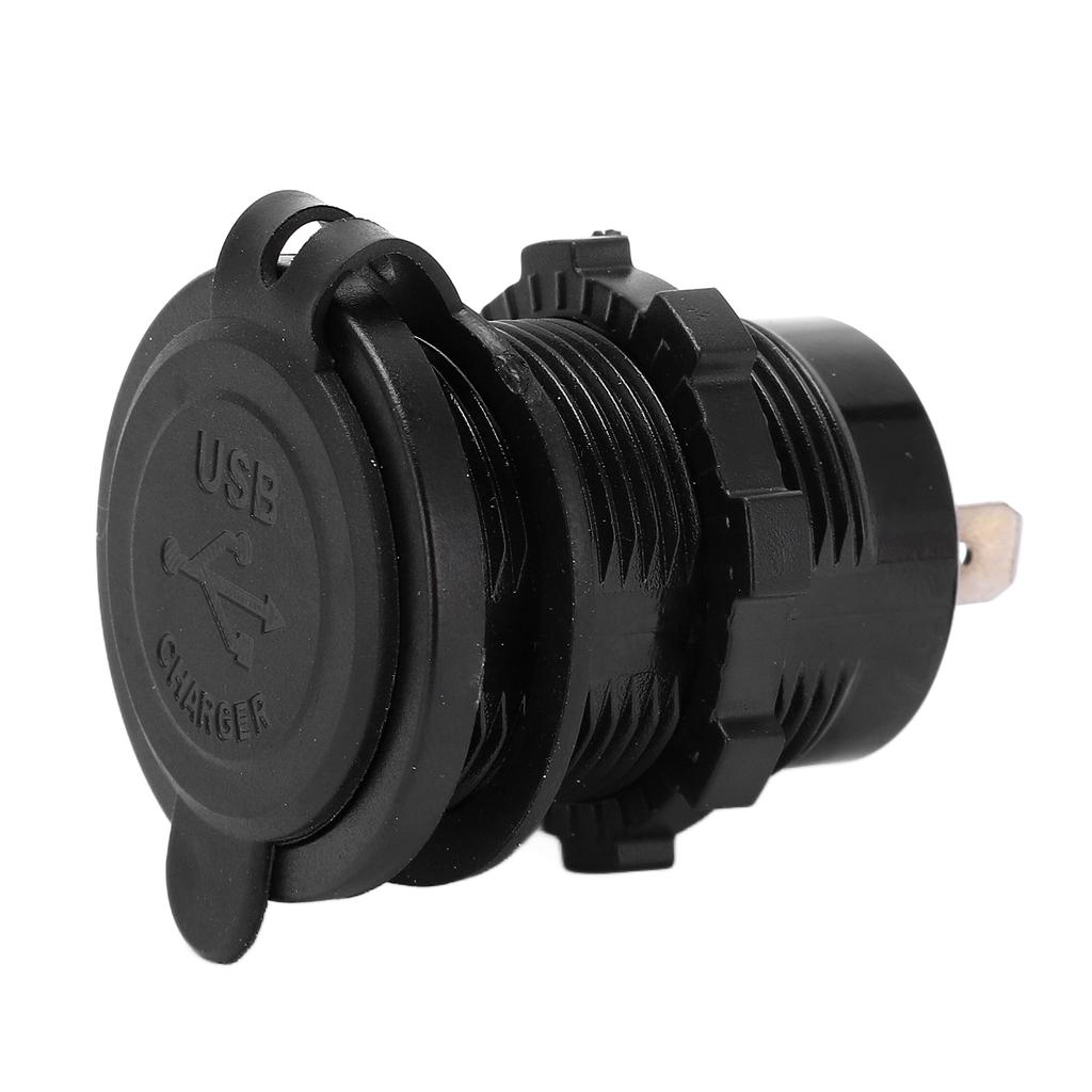 Modified Car Charger Dual USB Port 2.4A 1 In 2 Out Waterproof Design Matte Black with Backlight