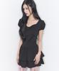 Iligo Bow Flare Mini Dress Black