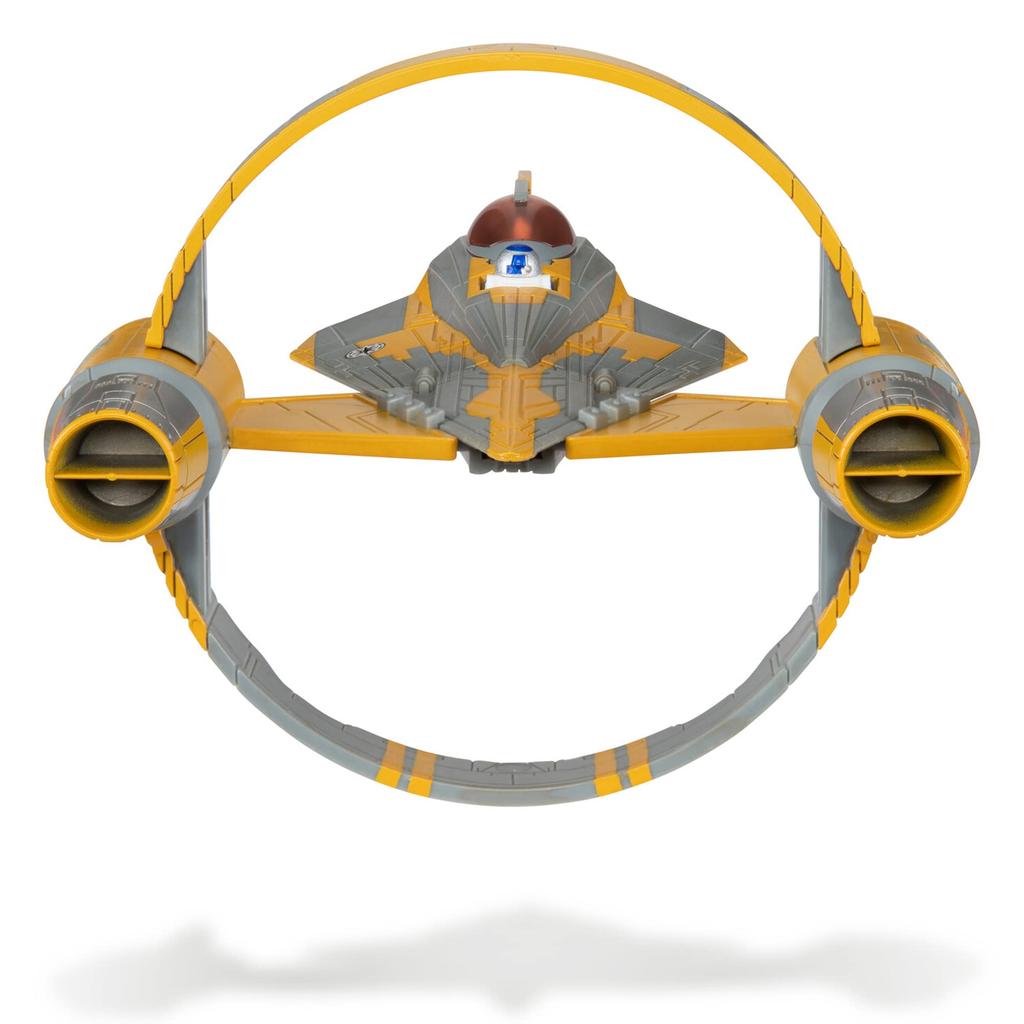 Star Wars Micro Galaxy Squadrons Anakin Jedi Starfighter Vehicle with Two Microfigure Accessories Skywalker's - 5-inch Starfighter-Class 1-inch