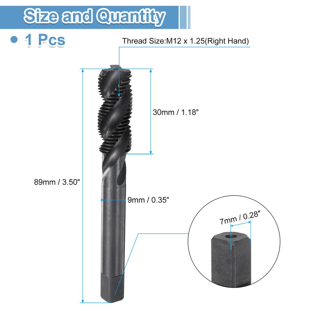 Spiral Flute Thread Tap Metric Machine Taps M7 M8 M10 M12 M14 M16 M18 M20 M22 HSS6542 Nitrided Coated