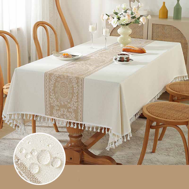 Thickened Imitation Cotton Linen Dining Household Square Wear-resistant Waterproof Oil Proof Tablecloth