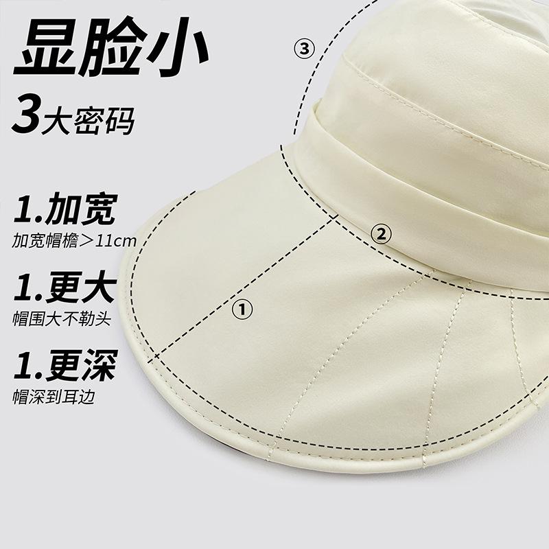 Quick-drying big-brimmed peaked cap children's summer UV protection breathable sun hat vinyl sun protection face small sun hat