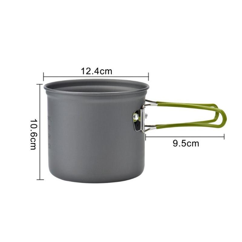 Outdoor Portable Camping Set Pot 101 Set Pot Picnic Cookware 1-2 Person Portable Set Pot