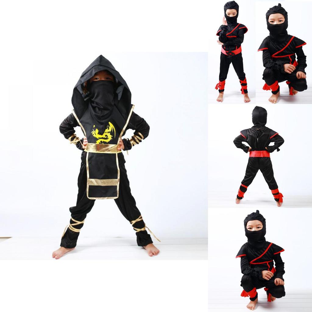 Authentic Japanese Warrior Boys Kids Ninja Assassin Fancy Dress Costume For Parties