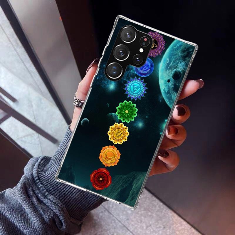 Yoga Chakra Spiritual Energy Universe Phone Case For Samsung Galaxy S23 S24 S25 Edge S26 Ultra S22 + S21 Plus S20 FE Cover Silic