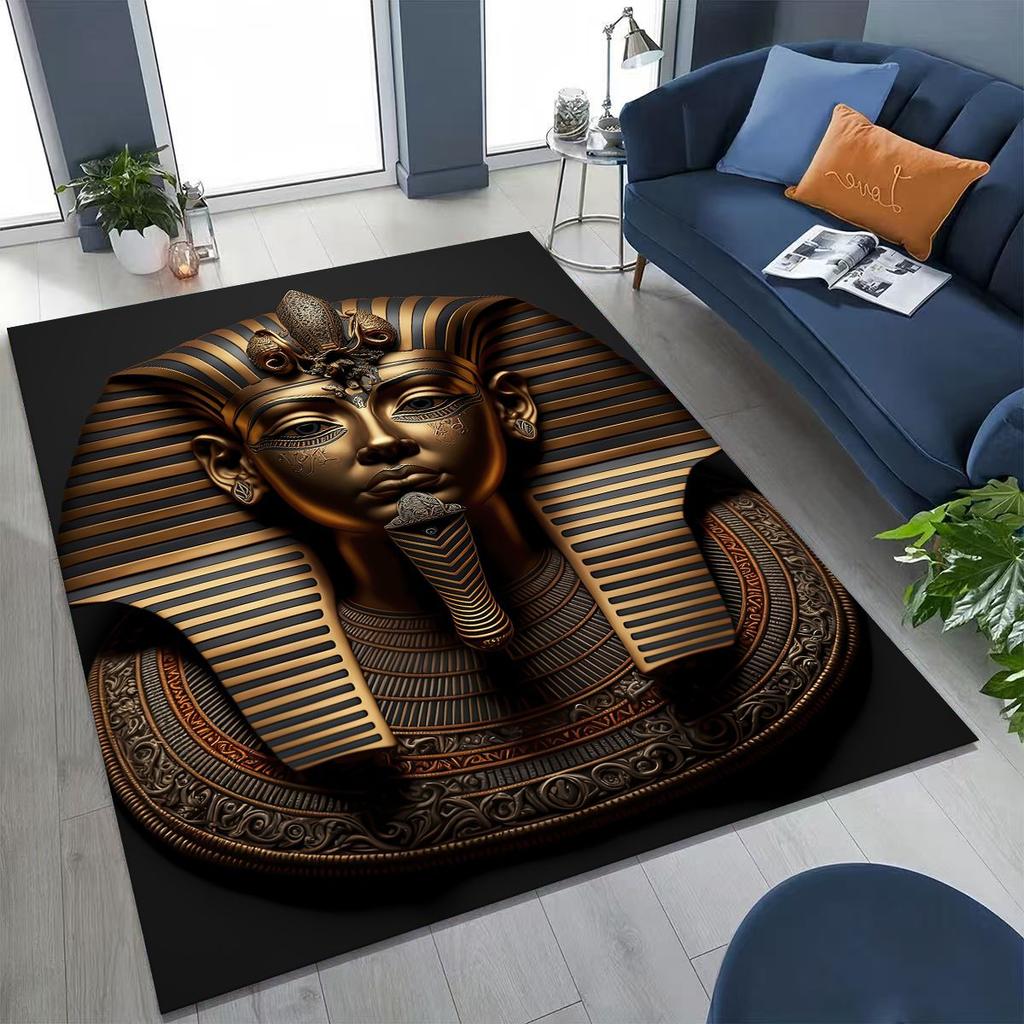 Ancient Egyptian God Dead Anubis Pharaoh Tutankhamun Mask Rug for Bedroom Living Room Sofa Home Doormat Decor,Non-slip Floor Mat
