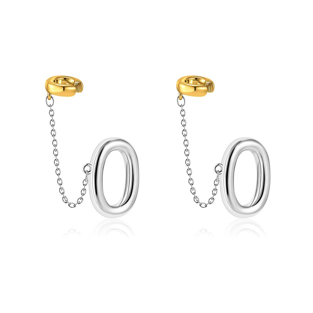 Geometric Stainless Steel Gold Sliver Color Bilayer Stud Earring for Women Irregular Metal Texture Fashion Jewelry Gift
