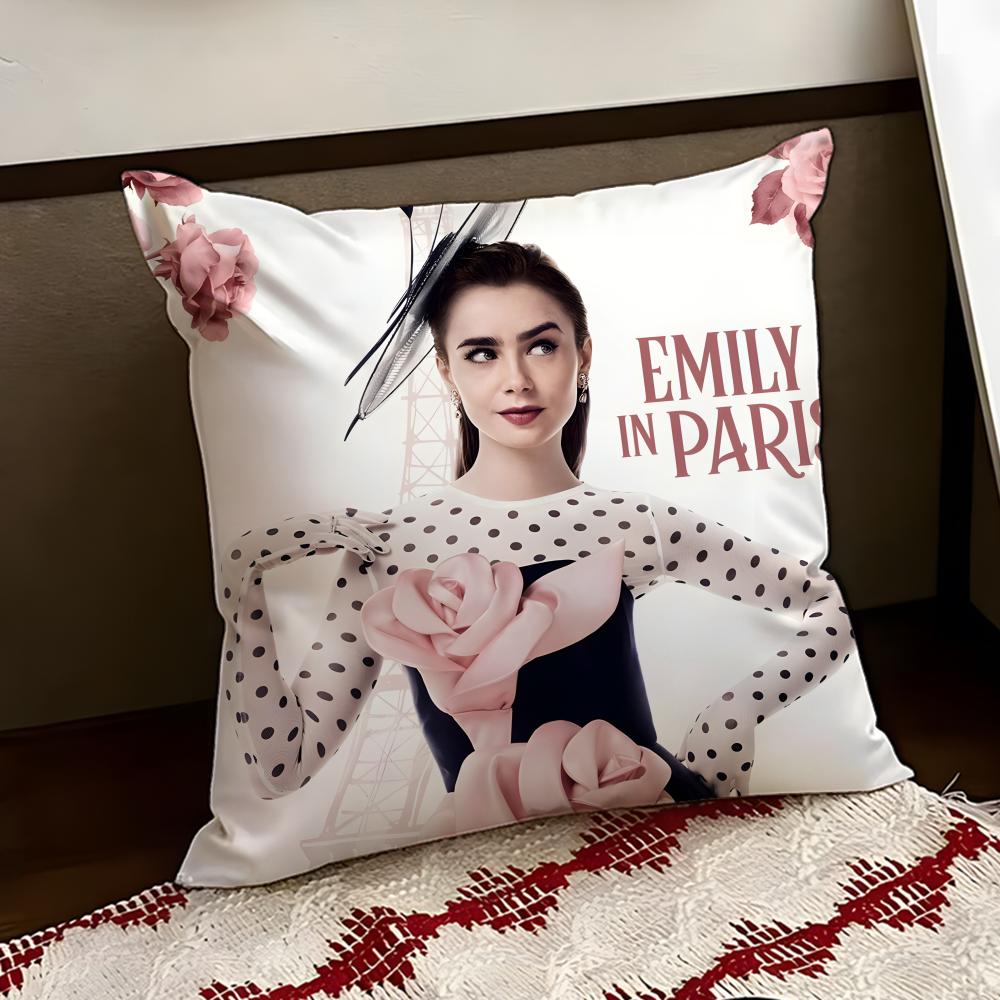 Movie EEmily in PParisS Cushion Cover Reversible Soft Durable Pillow Cover Home Car MultiScene Use for Daily Comfort
