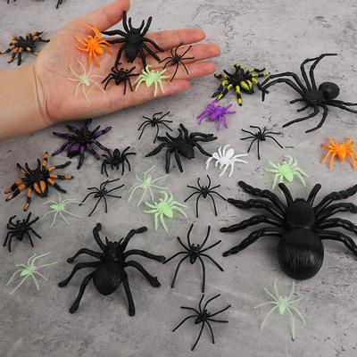 5-70Pcs Plastic Fake Spider Set Kids Trick Prank Toys Halloween Party Home Table Ornaments Indoor Outdoor Spider Web Decoration