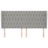 VidaXL Headboard with Ears Light Grey 183x23x118-128 Cm Fabric3118306