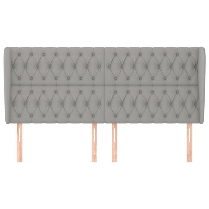 VidaXL Headboard with Ears Light Grey 183x23x118-128 Cm Fabric3118306