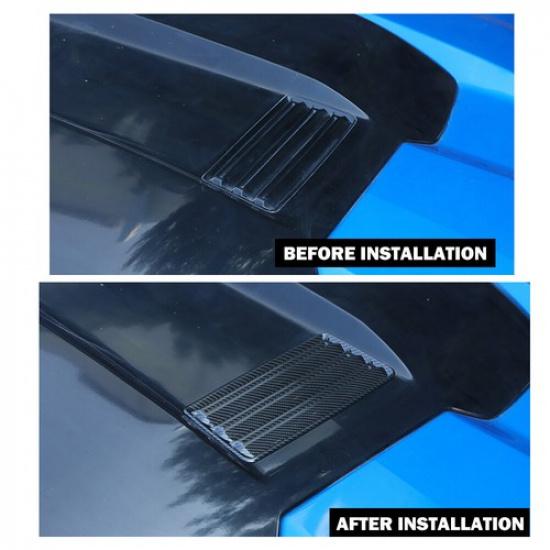 Kolfiber Yttre Motorhuvs Scoop Cover Bezel För Chevrolet Silverado 22+