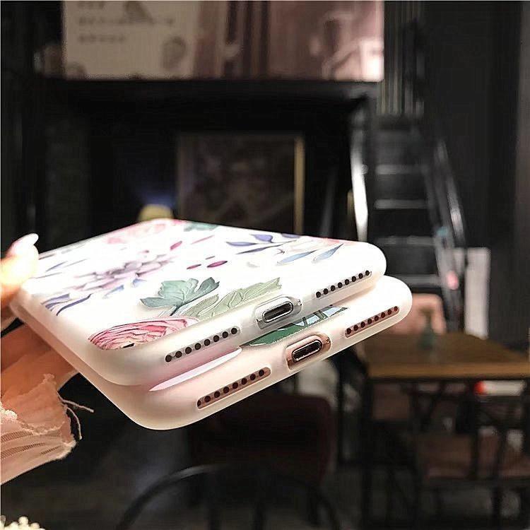 For 87 Iphone Plus X Flower Pattern 3d Cute Soft Case Silicone Tpu Back Cover