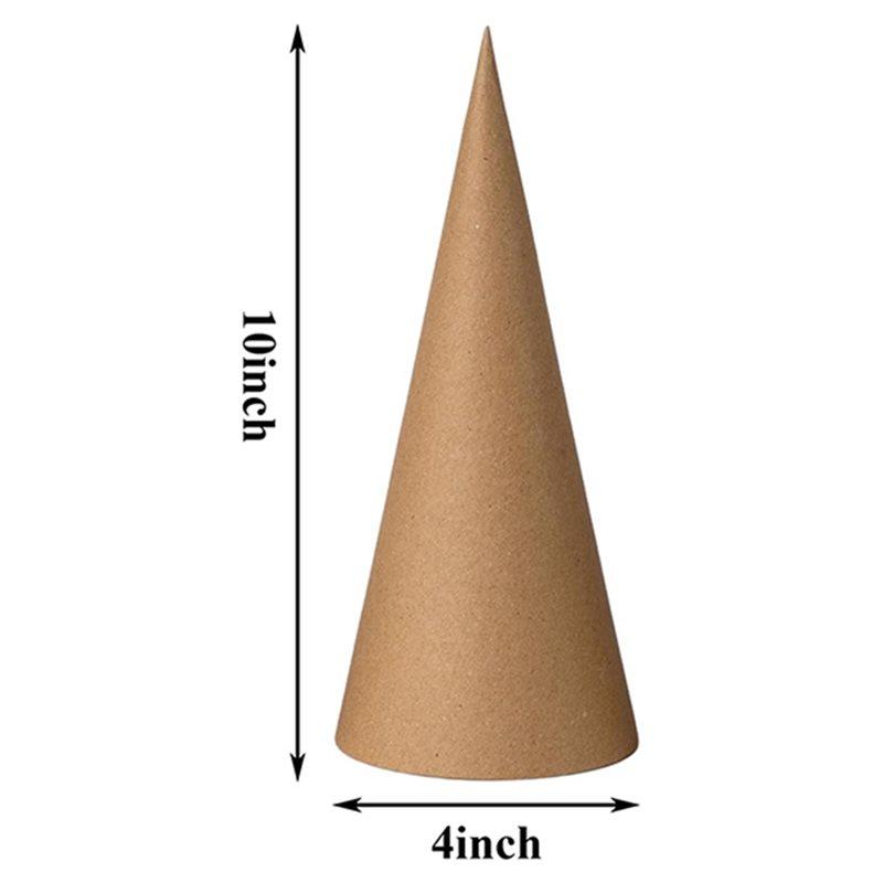 A96I-Paper Mache Cones 10PCS 10 X 4 In Open Bottom, Paper Cone For DIY Art Projects, Christmas Gnomes, Christmas Tree