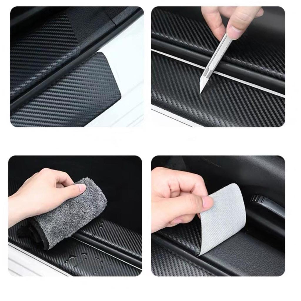 Kolfiber Bilbagagelucka Stötfångare Skyddsklistermärke Interiör För seat leon ibiza Alhambra Exeo Altea Arona Mii IBL Biltillbehör