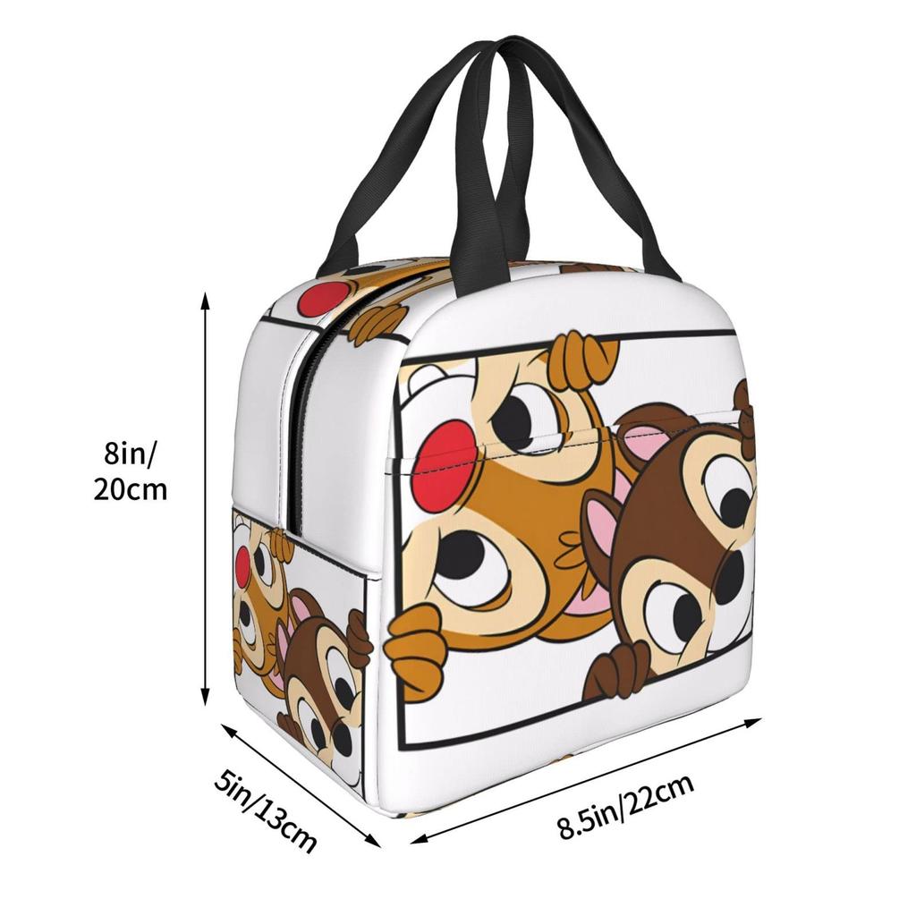 HTSW Chip and Dale Lunch Insulated Lunch Bag for Perfect for and Outdoor Unisex Box, Stylish, Lightweight, Women, Commuting, School, Travel,