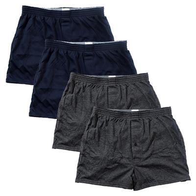 Cuecas de Malha Masculinas Shopest, Conjunto de 4 ou 6, Cor Sólida, Fechamento Frontal com Botão (Tamanho 3G, Conjunto de 4)