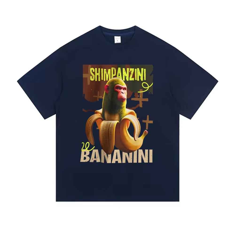 Shimpanzini Bananini Funny Banana Monkey Meme T-shirt Men's Women Casual Cotton Vintage T Shirts Male Fashion Humor Short Sleeve