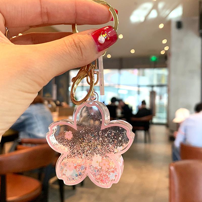 

Брелок с блестками и цветами для женщин, кулон, прозрачный брелок с блестками в виде зыбучих песков, сумка для мобильного телефона, автомобильный кулон, брелок