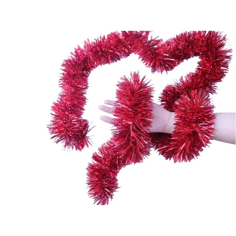 2m Christmas Tinsel Garland Shiny Hanging Garland Ornaments for Christmas Tree Party Supplies Indoor and Outdoor Decoration
