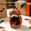 Horror Pumpkin Tabletop Decor Halloween Evil Figurine, Ornament with Multi Eyes and Spooky Decorations Fangs, Demon Resin Statue for Party Decoration