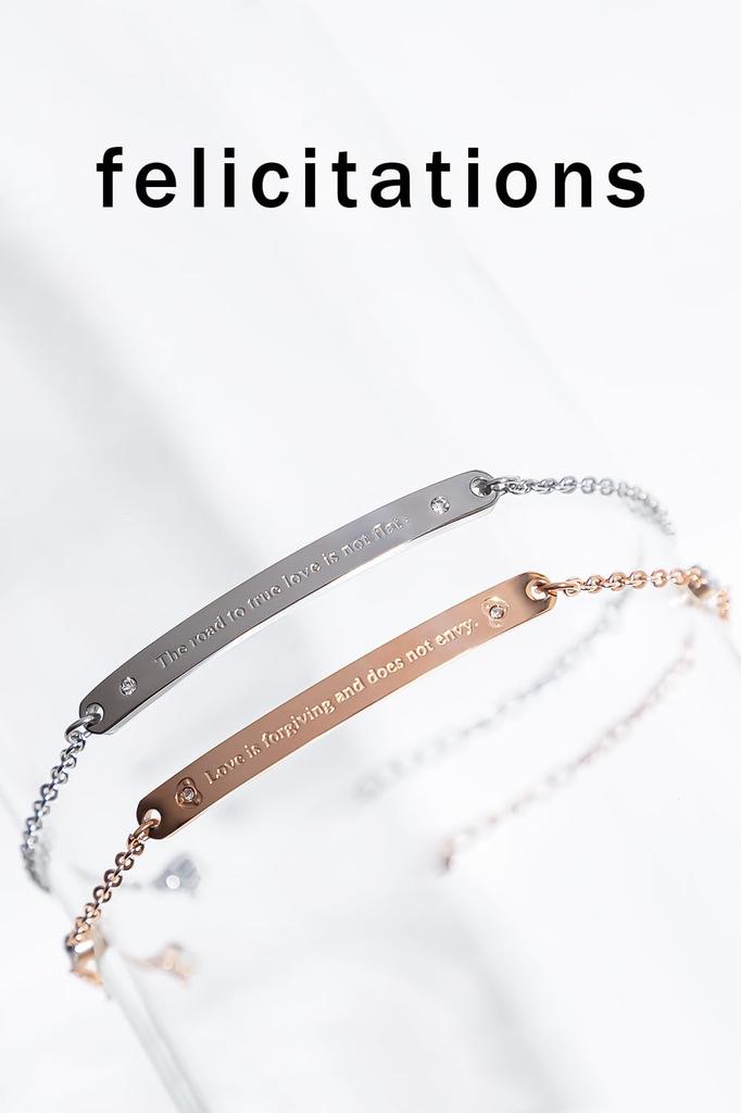 Pair Bracelet Couple Stainless Steel Bracelet [felicitations] Men's Women's