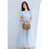 VICTORIA&VERA French Romantic Puff Sleeve Midi Dress