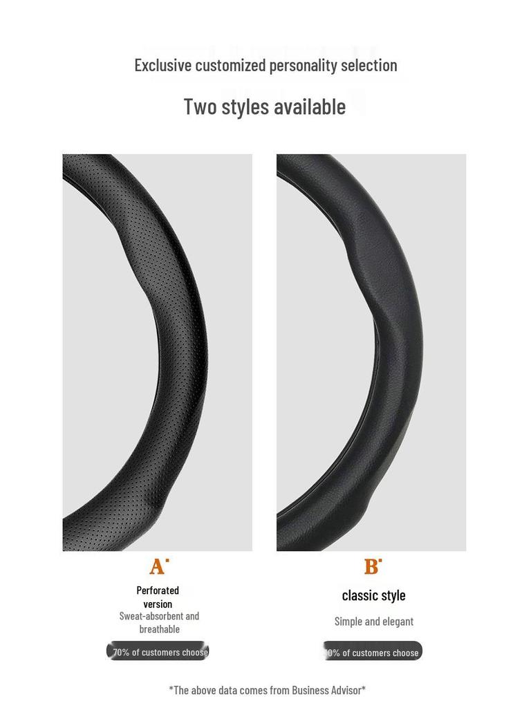 Borgward Genuine Leather Steering Wheel Cover for BX7/BXi5/BX6, Universal Fit - Four Seasons Car Accessory