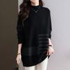 Navava Men S Color Block Warm looSe Fit Mock Neck Long Sleeve Knit Top Nk3403