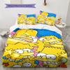 The Simpsons Cartoon Poster Pattern Bedding Home Decoration Birthday Gift ( 1 Duvet Cover + 2 Pillowcase, Without Core),fan Merchandise.
