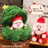 Christmas Tree Santa & Fawn Plush Pillow Ornament