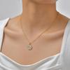 Jewelry Stainless Steel Button Chain Bead Chain Sand Round Brand Palm Tree Gold Necklace Female 1754