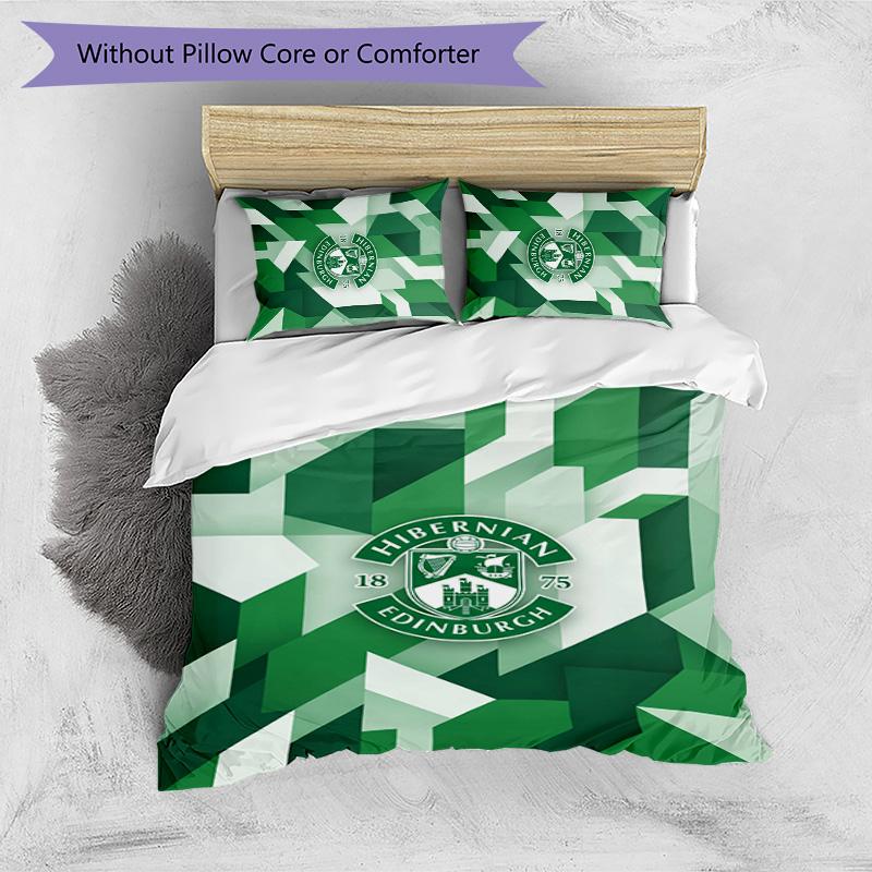Hibernian FC Set Lenzuola Stampato 3 Pezzi Copripiumino Traspirante con Federe Biancheria da Letto Decorativa per Camera da Letto Casa