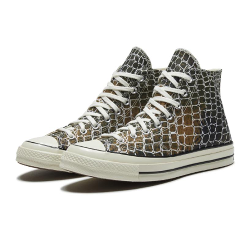 Converse Animal Print Chuck 1970s Crocodile Casual Comfort High Top Canvas Shoes Unisex Brown & Black
