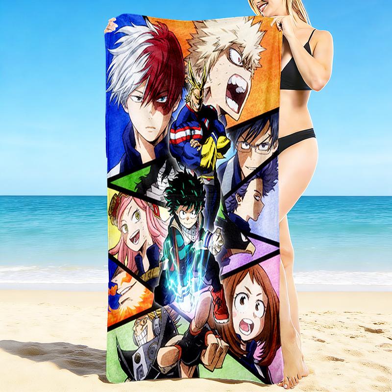 1Pc Heroic Adventures Unite Beach Towel Quick Dry Multiuse For Beach Pool Gym Yoga Home Travel Christmas Halloween Xmas Gift L1559