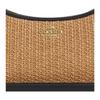 Coach Teri 24 Brand Logo Straw And Leather Tote Shoulder Bag Medium Women Bags Khaki Black CAL90-IMXUB