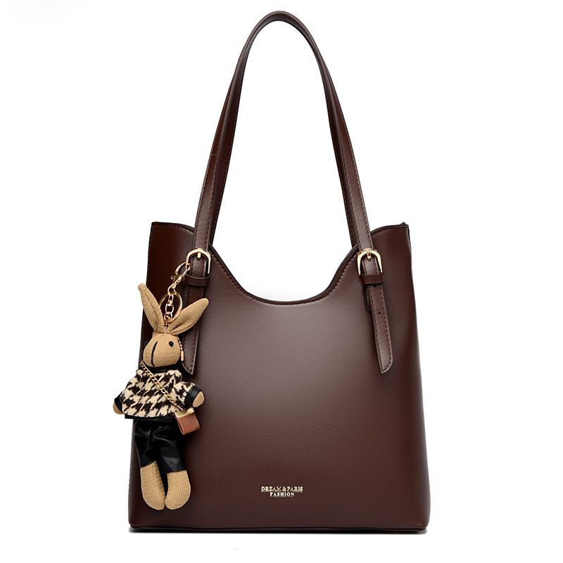 

Изысканная сумка-тоут на плечо из лицевой коровьей кожи, подходит ко всему Brown