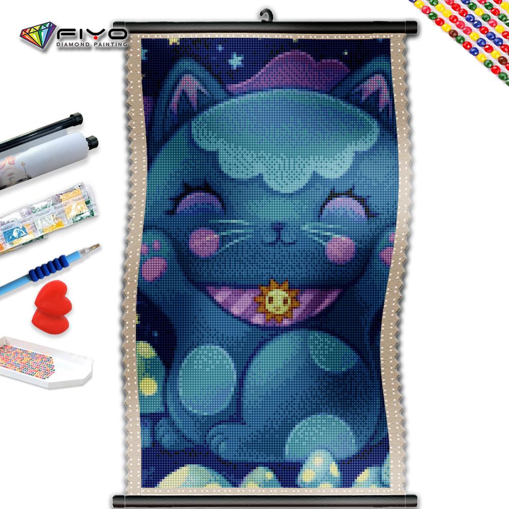 

5D DIY Рамка Алмазная картина Милый кот Алмазная вышивка Мультфильм животное Изображение Стразы Мозаика Домашний декор
