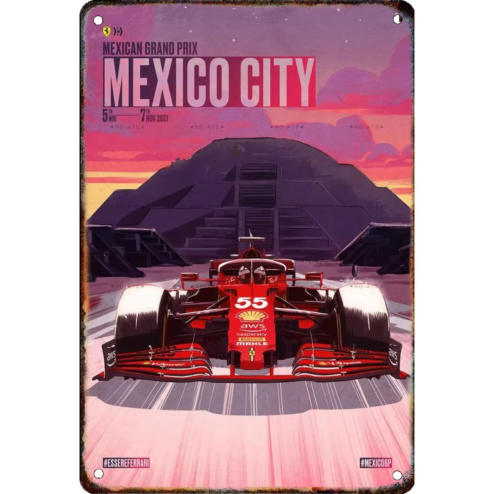 Vintage Formula Car Race Poster Home Garage Club Modern Wall Art Decorative Panel Mural Aesthetics