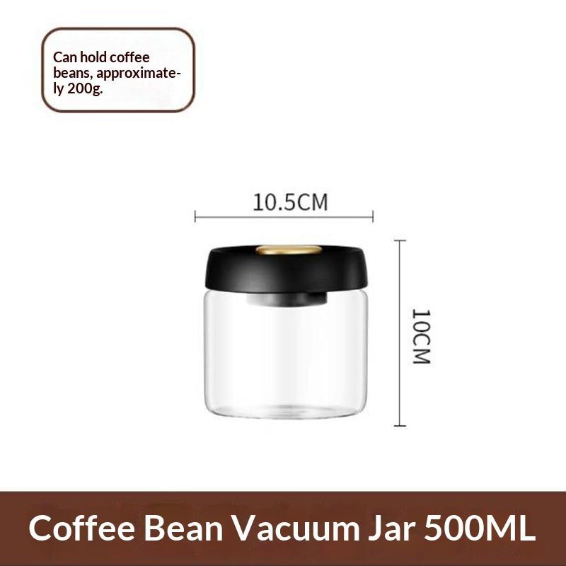 Coffee Bean Storage Container Airtight Lid Sealed With Press-Down Vacuum Glass Coffee Canister,Food Storage,Coffee,Tea A1x500ml