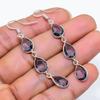 Amethyst Gemstone Handmade 925 Sterling Silver Jewelry Earring 2.29" GK-5194