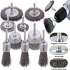 3/10pcs Steel Wire Brush Wheel Cup Brush Set ,Wire Brush for Drill 1/4 Inch Hex Shank Coarse Carbon Steel Crimped Wire Wheel
