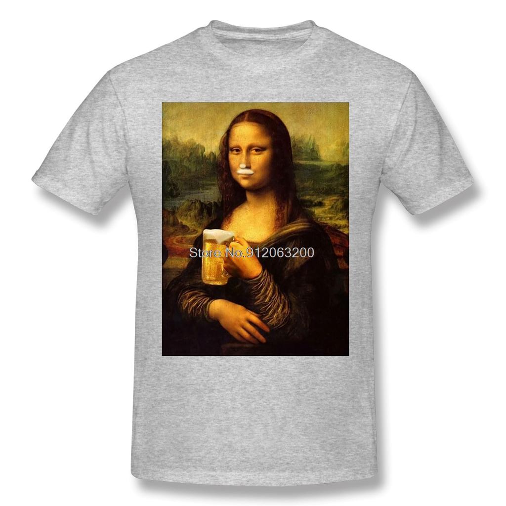 Rengoku Joke Beer Fashion Tshirt Design Spoof Mona Lisa Funny Design Humor Fantasty Cotton T Shirt Unisex Tshirt Streetwear